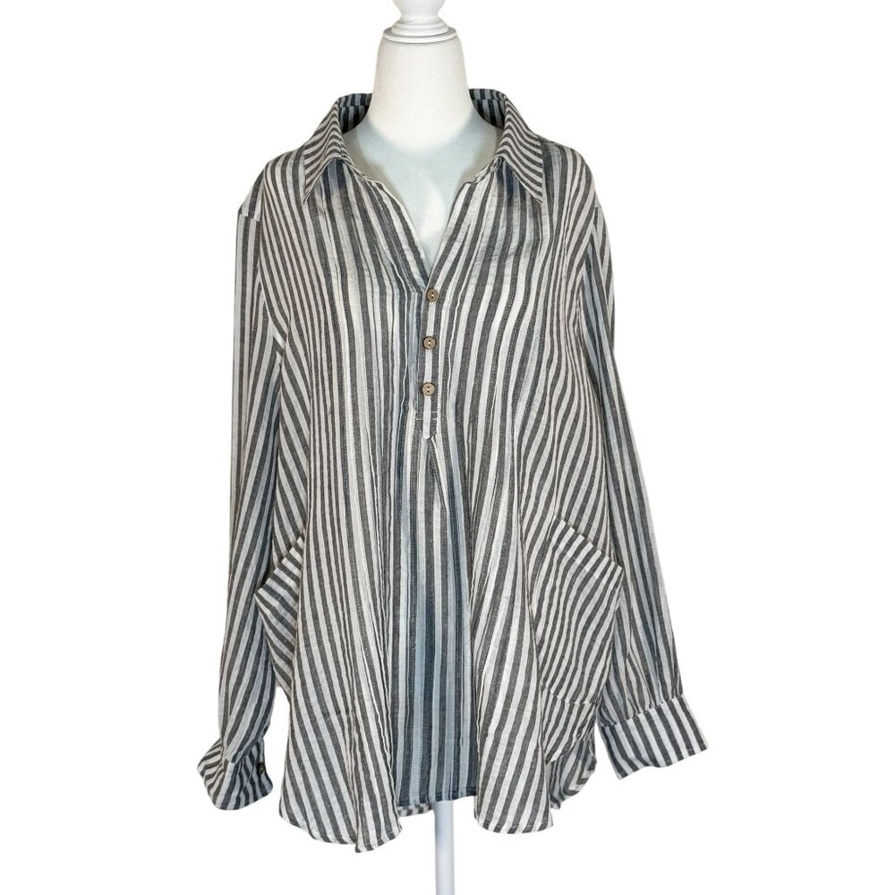 VICI Size Large Woman Blouse 100% Cotton Breatnable Elegant